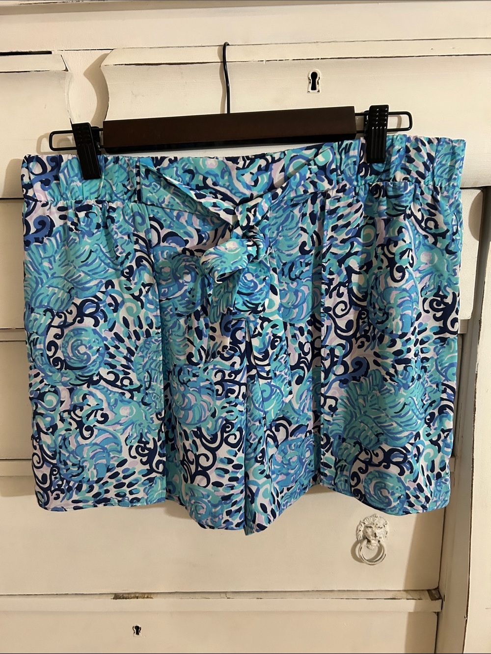 Lilly Pulitzer Navy, Aqua & White Patterned Shorts
